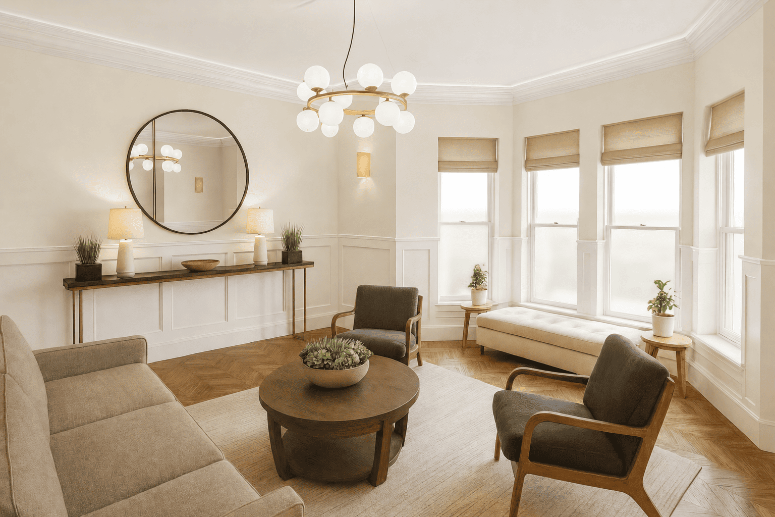 The living room at Claytonhame, 76 St Cross Road, Winchester